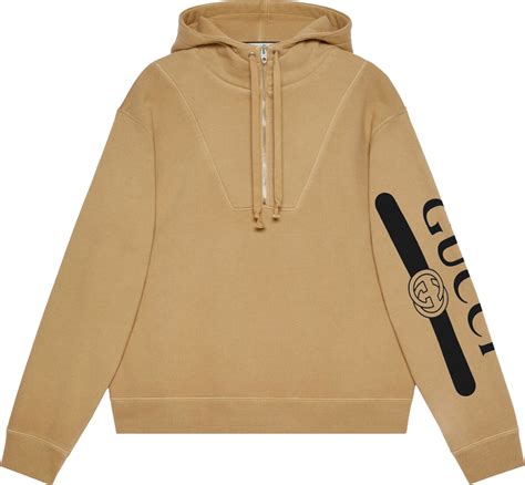 zip hoodie gucci|gucci trim tan hoodie.